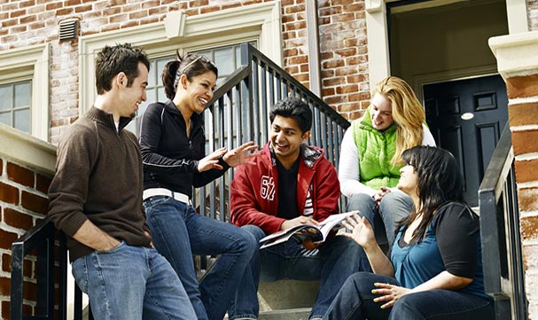 group of students in stairwell